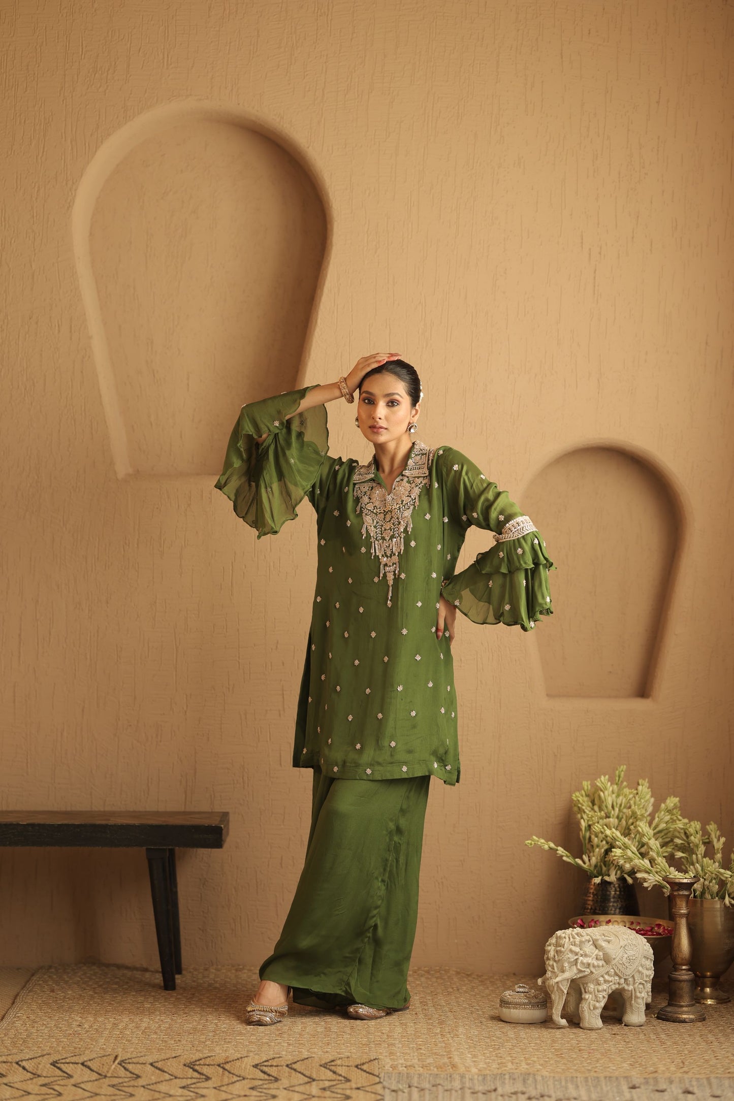 Green Patiala Salwar Suit Set
