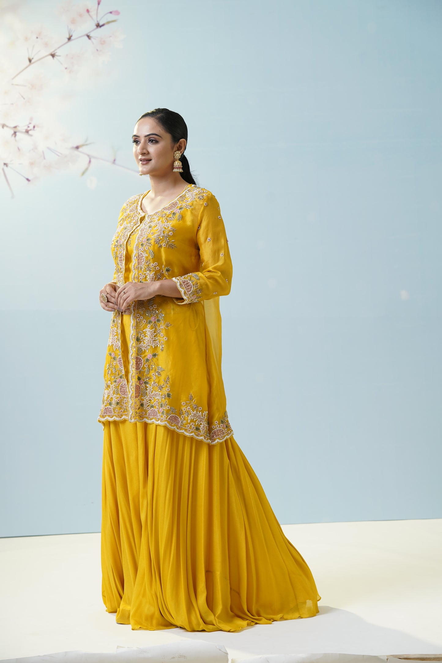 Yellow Sharara Suit Set