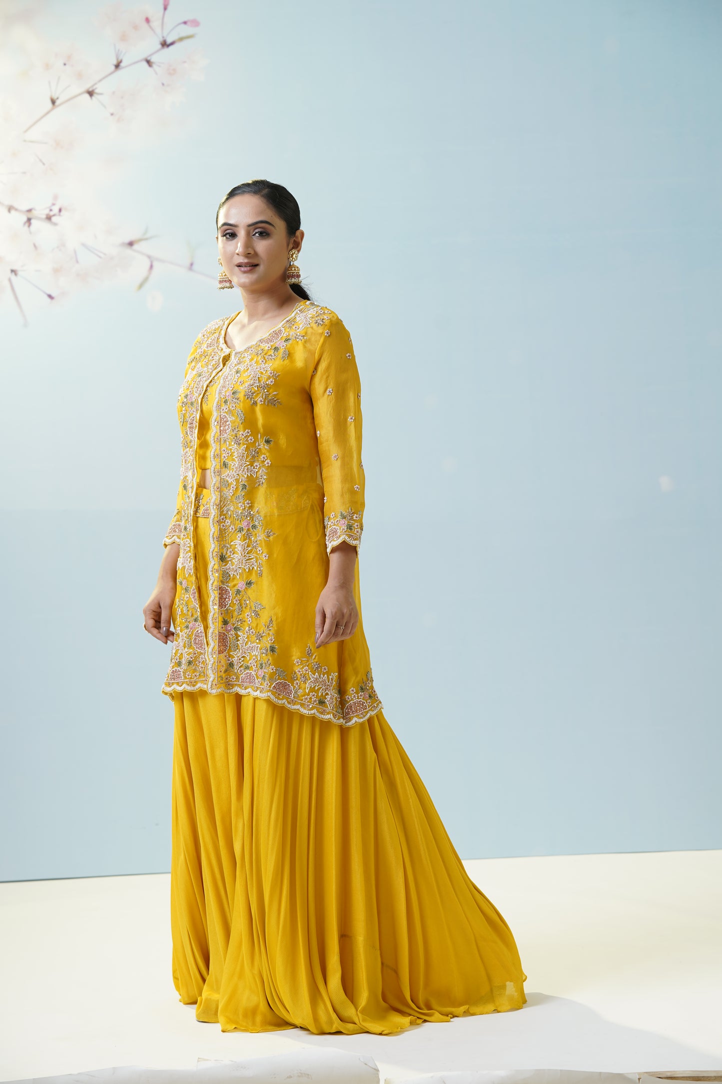 Yellow Sharara Suit Set