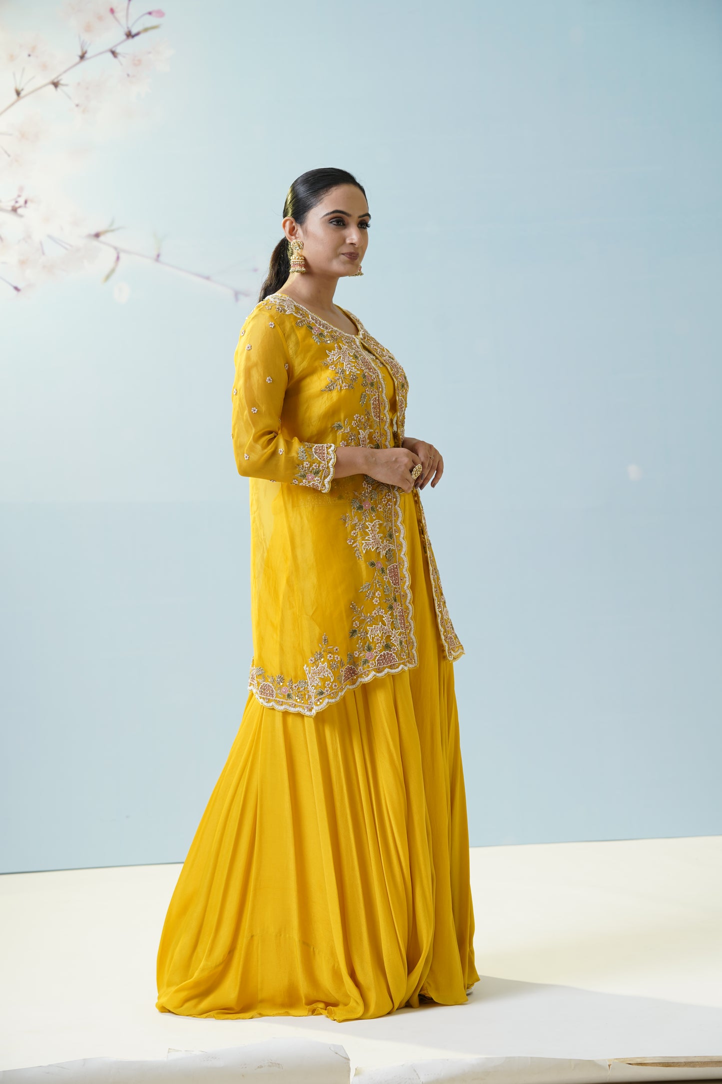Yellow Sharara Suit Set