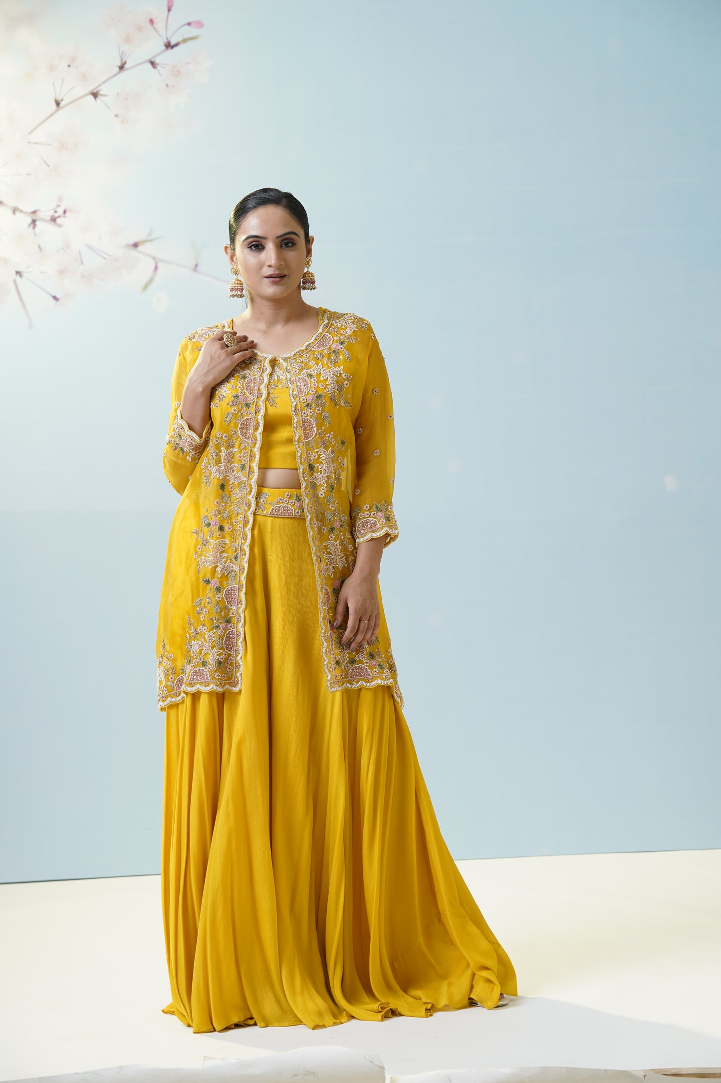 Yellow Sharara Suit Set