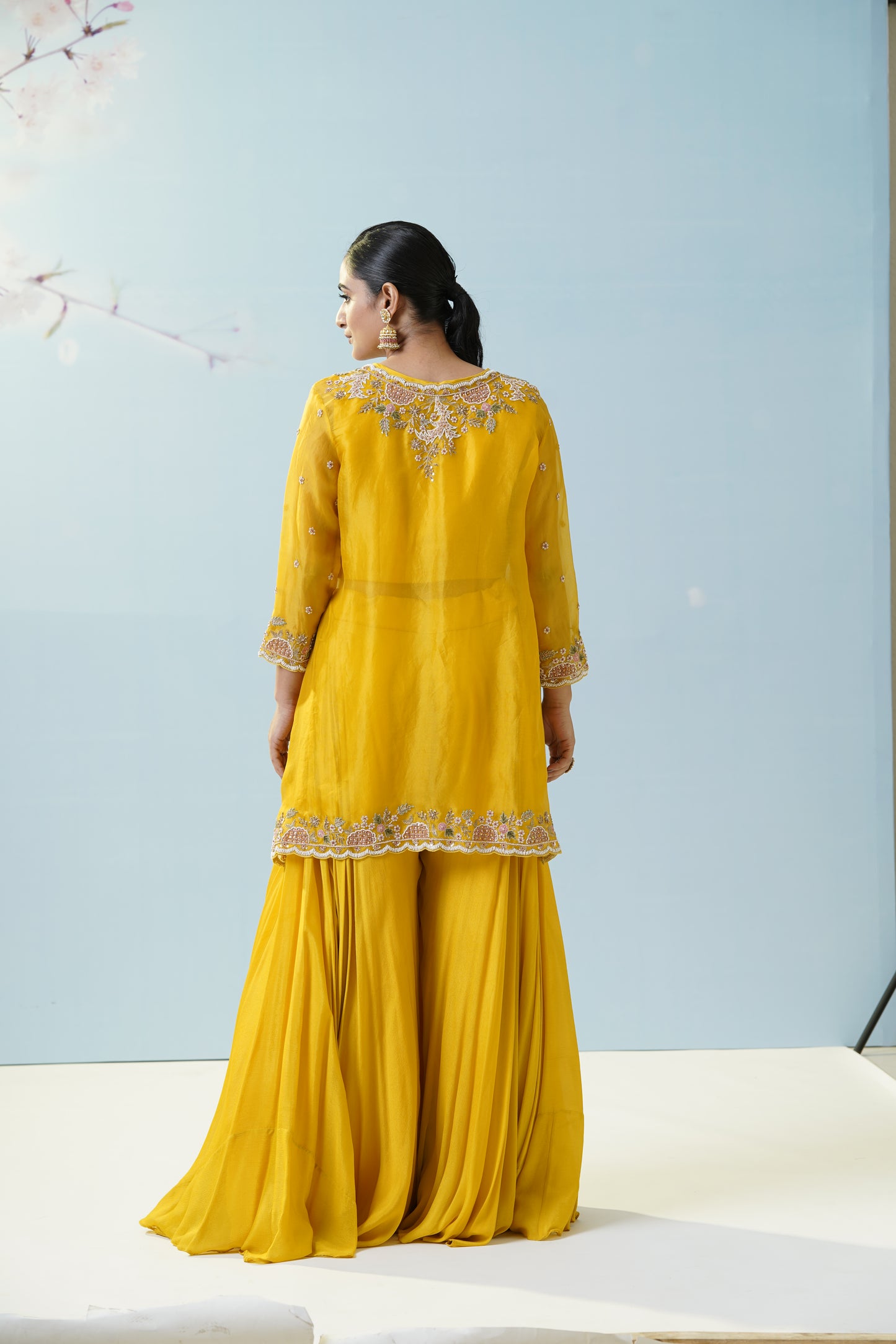 Yellow Sharara Suit Set