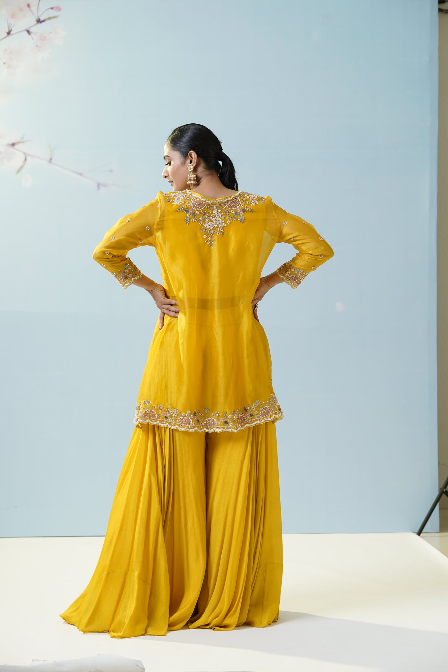 Yellow Sharara Suit Set