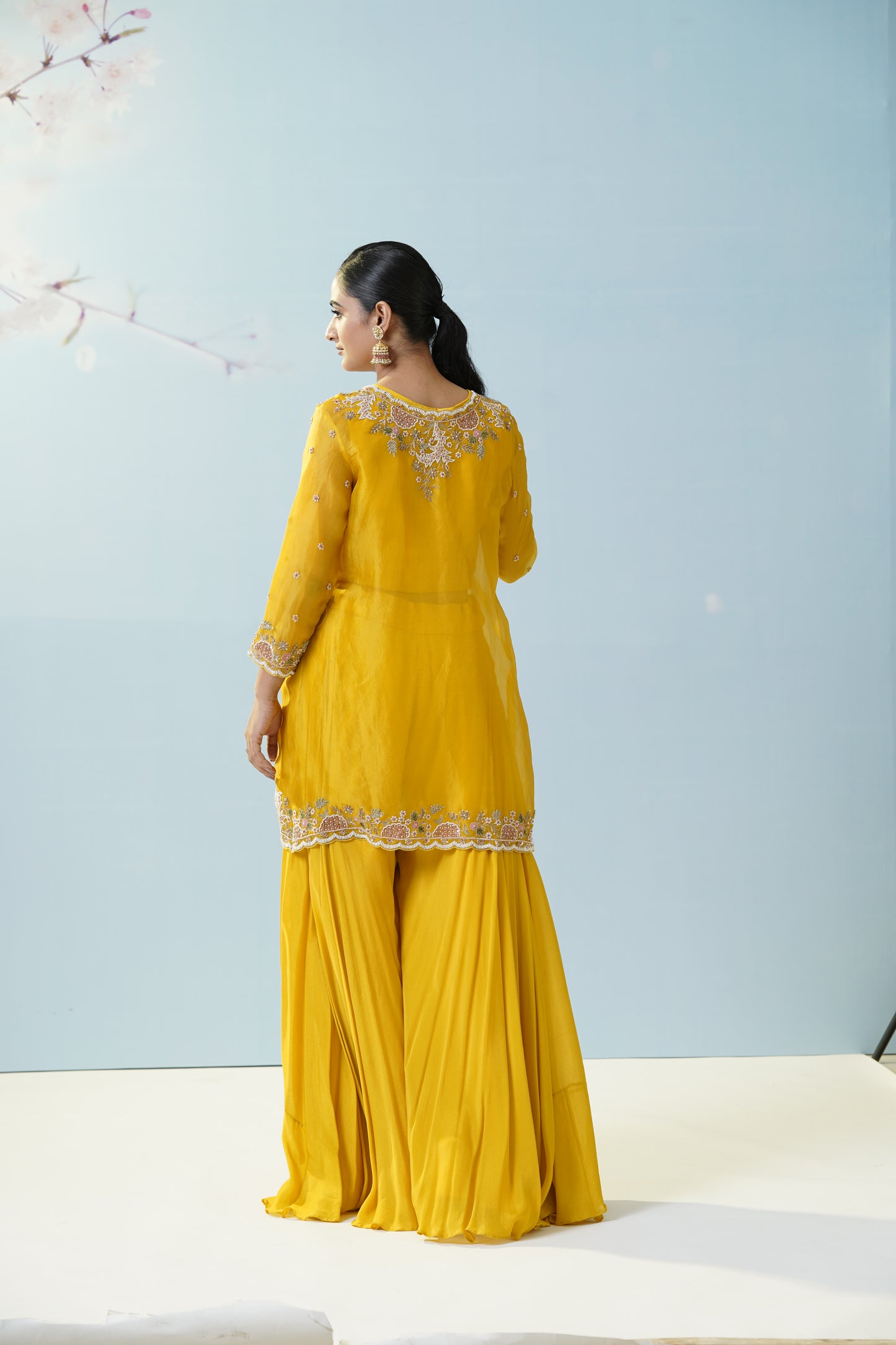 Yellow Sharara Suit Set