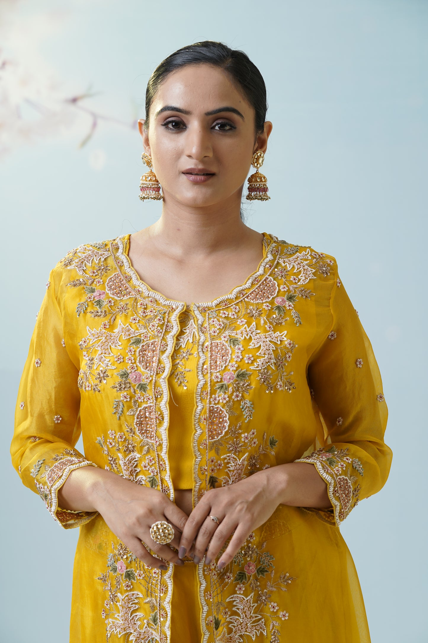 Yellow Sharara Suit Set