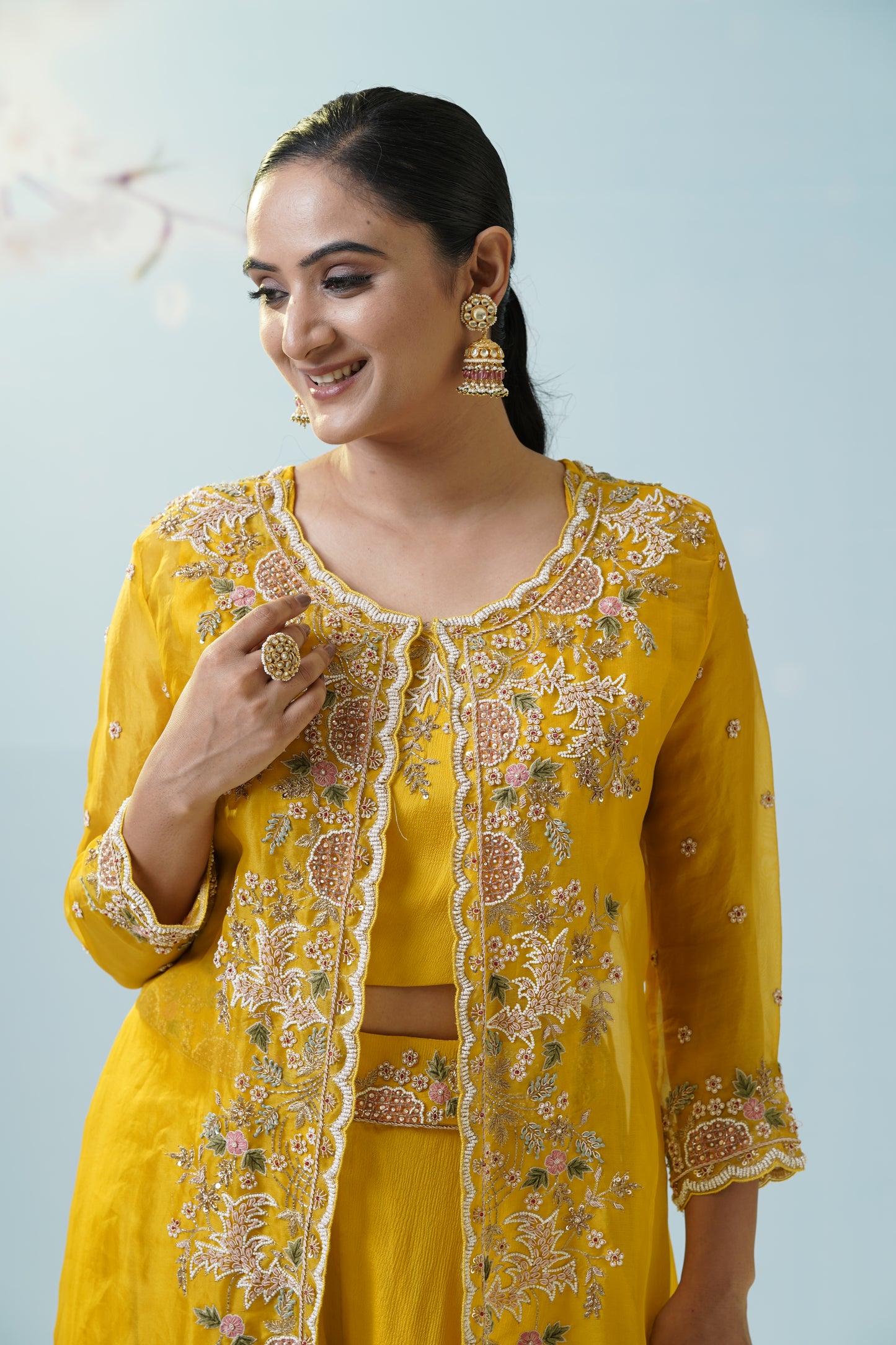 Yellow Sharara Suit Set