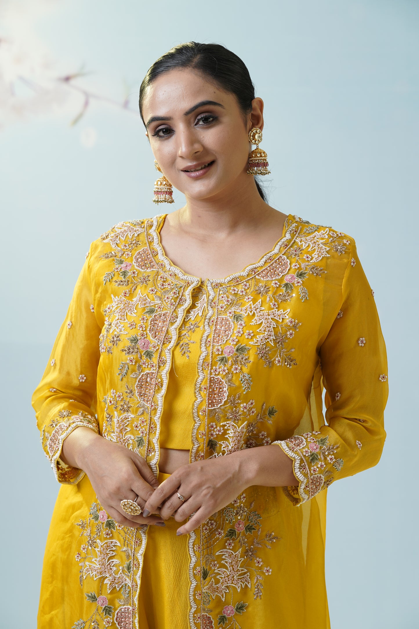 Yellow Sharara Suit Set