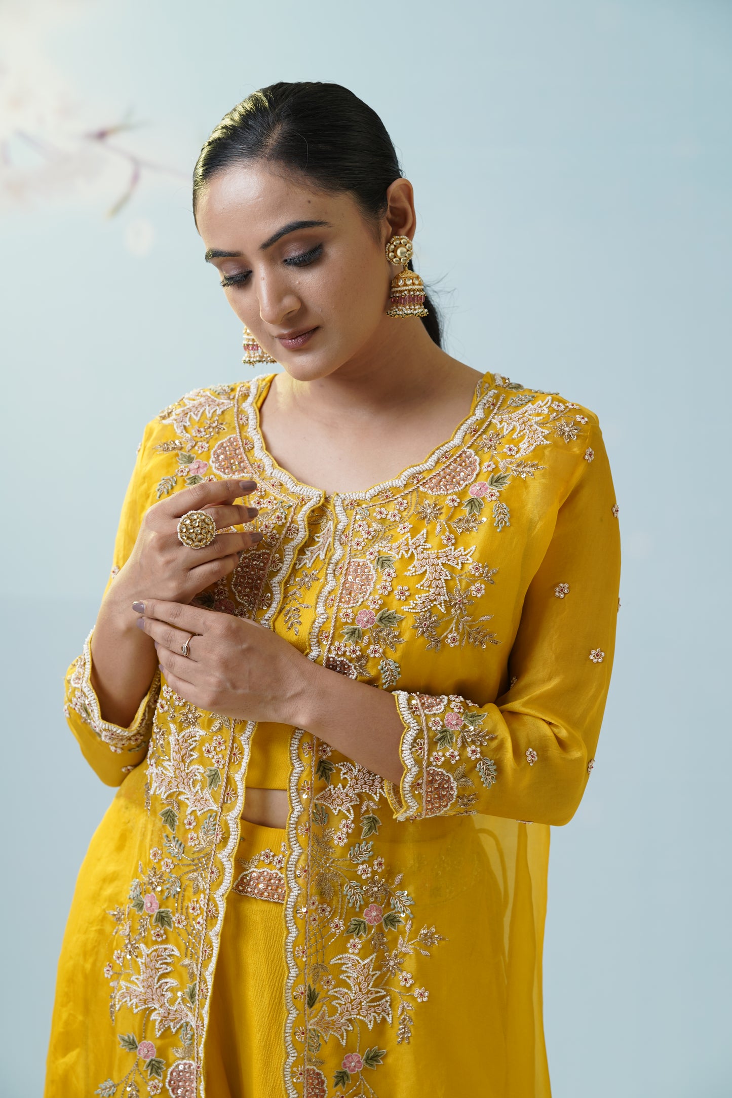 Yellow Sharara Suit Set