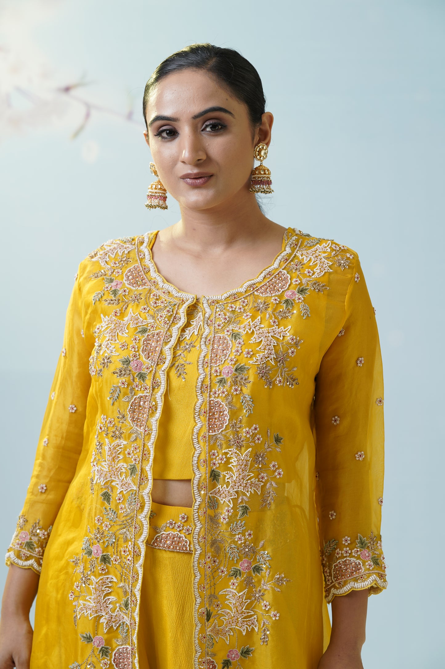 Yellow Sharara Suit Set