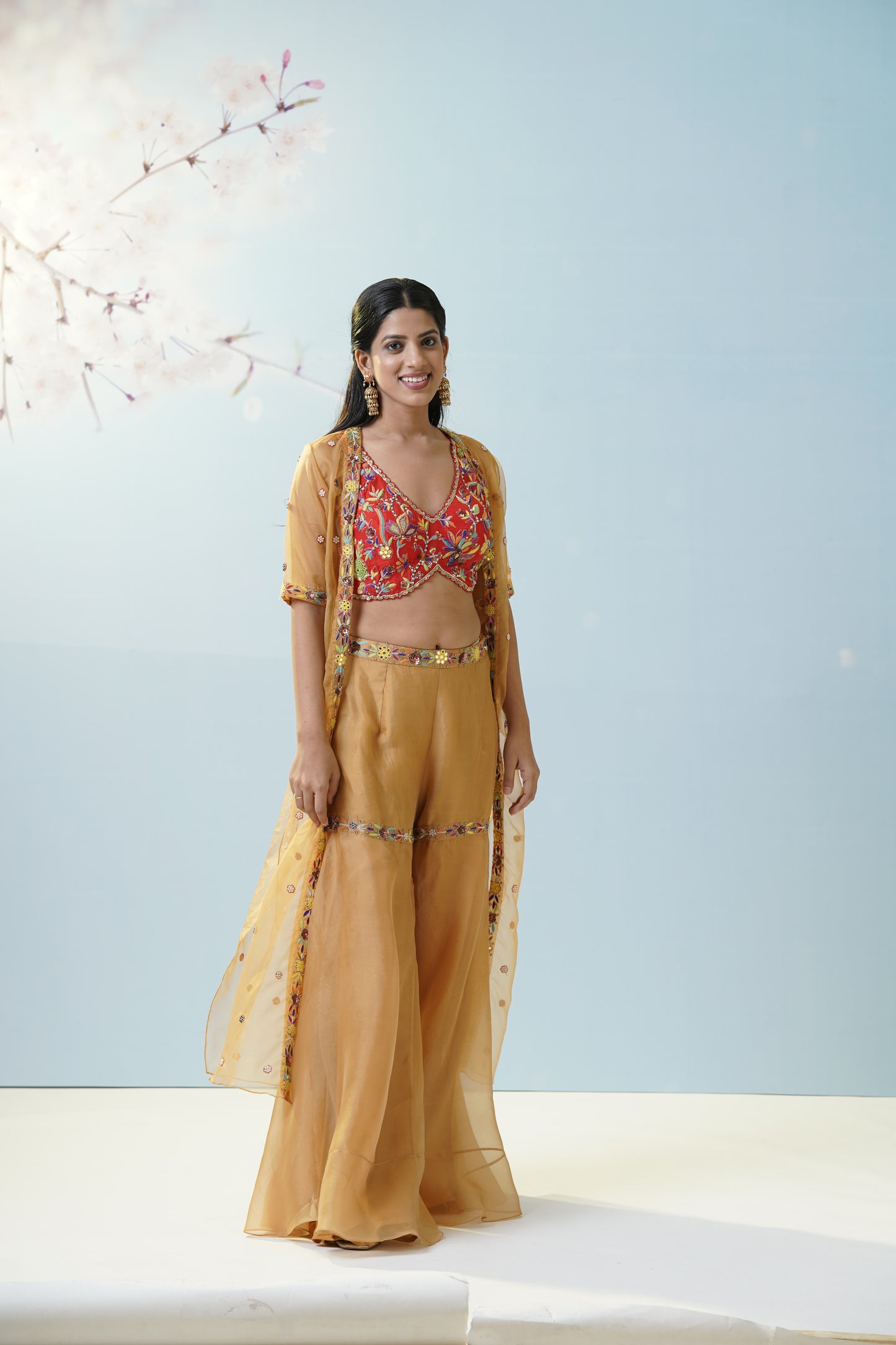 Ochre Yellow Sharara Set