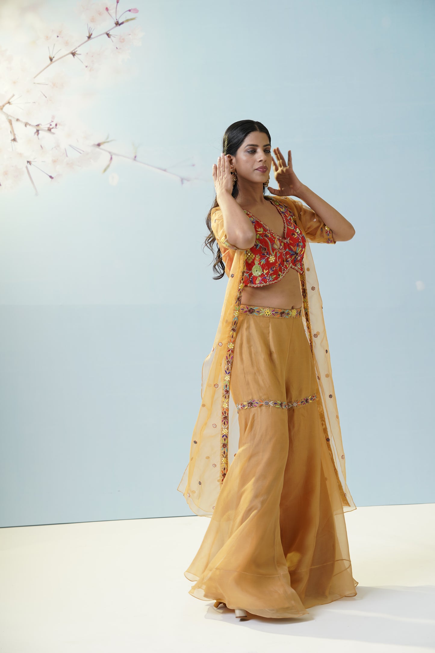 Ochre Yellow Sharara Set