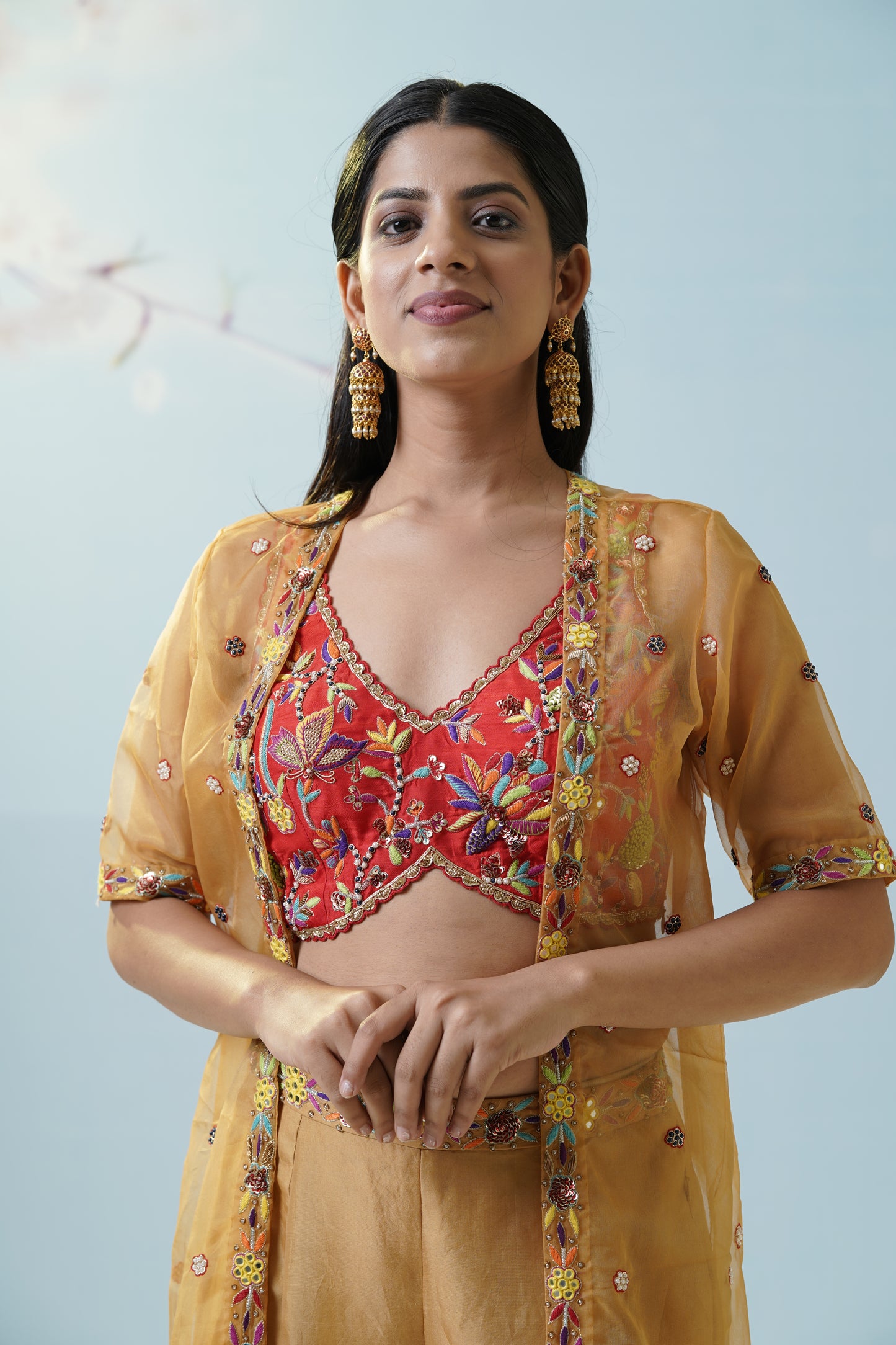 Ochre Yellow Sharara Set