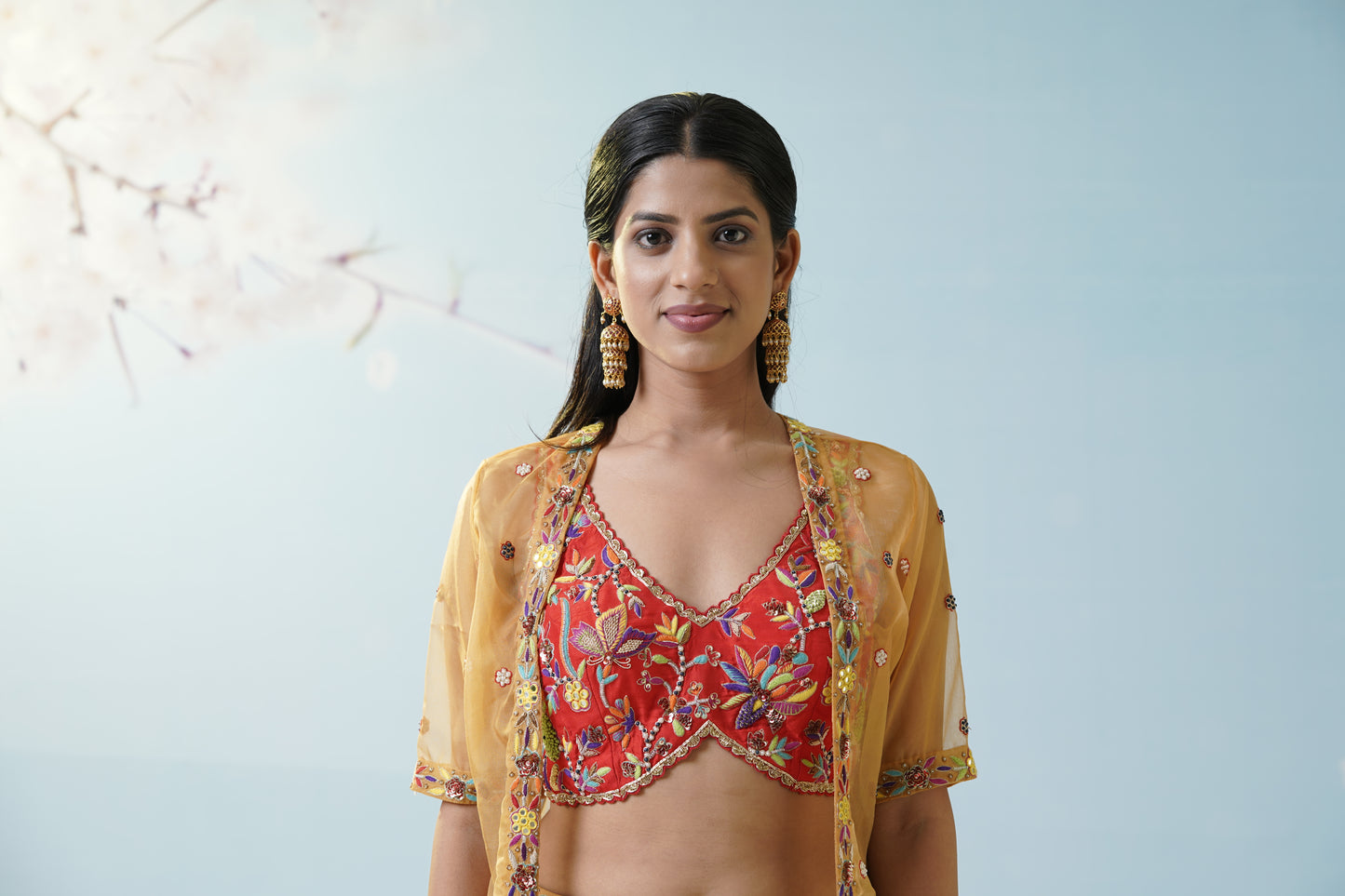 Ochre Yellow Sharara Set