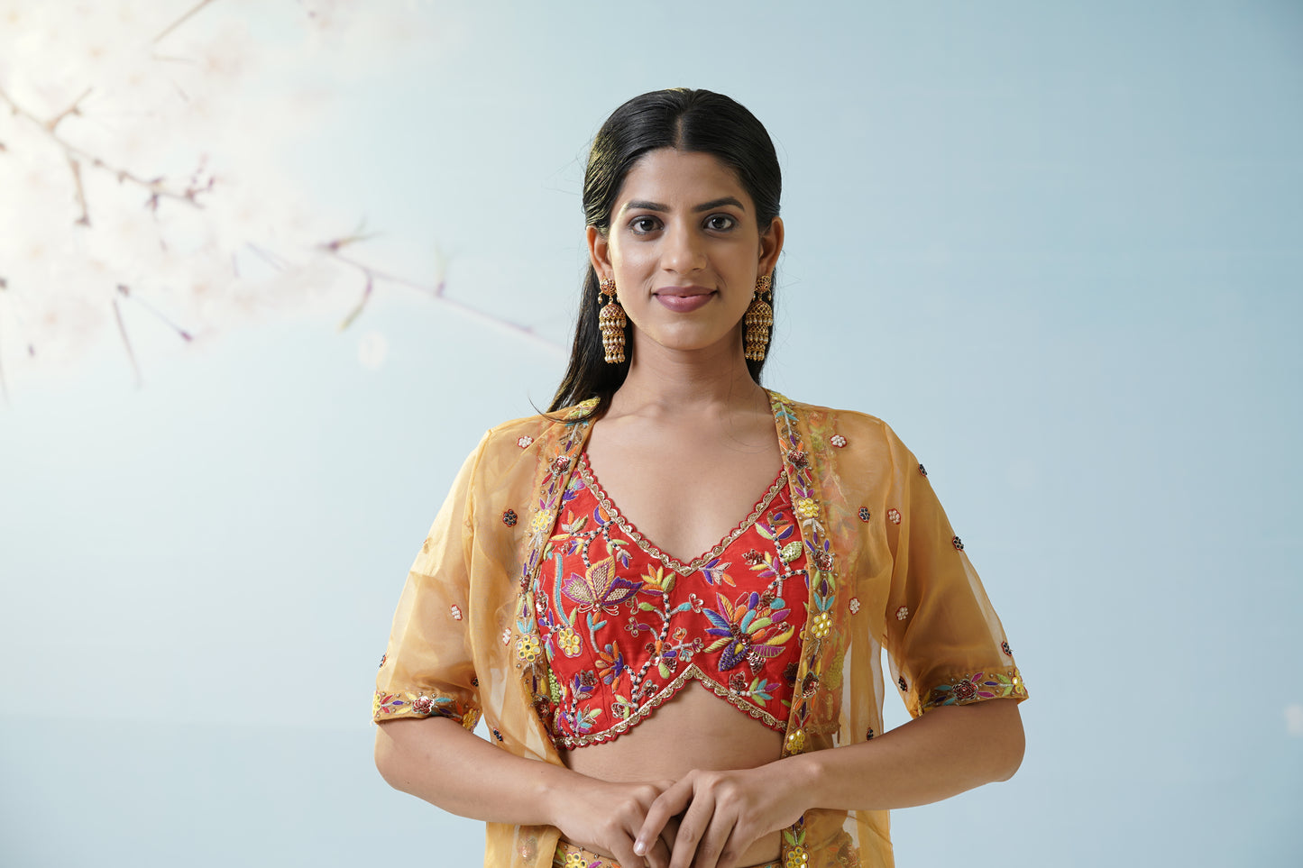 Ochre Yellow Sharara Set