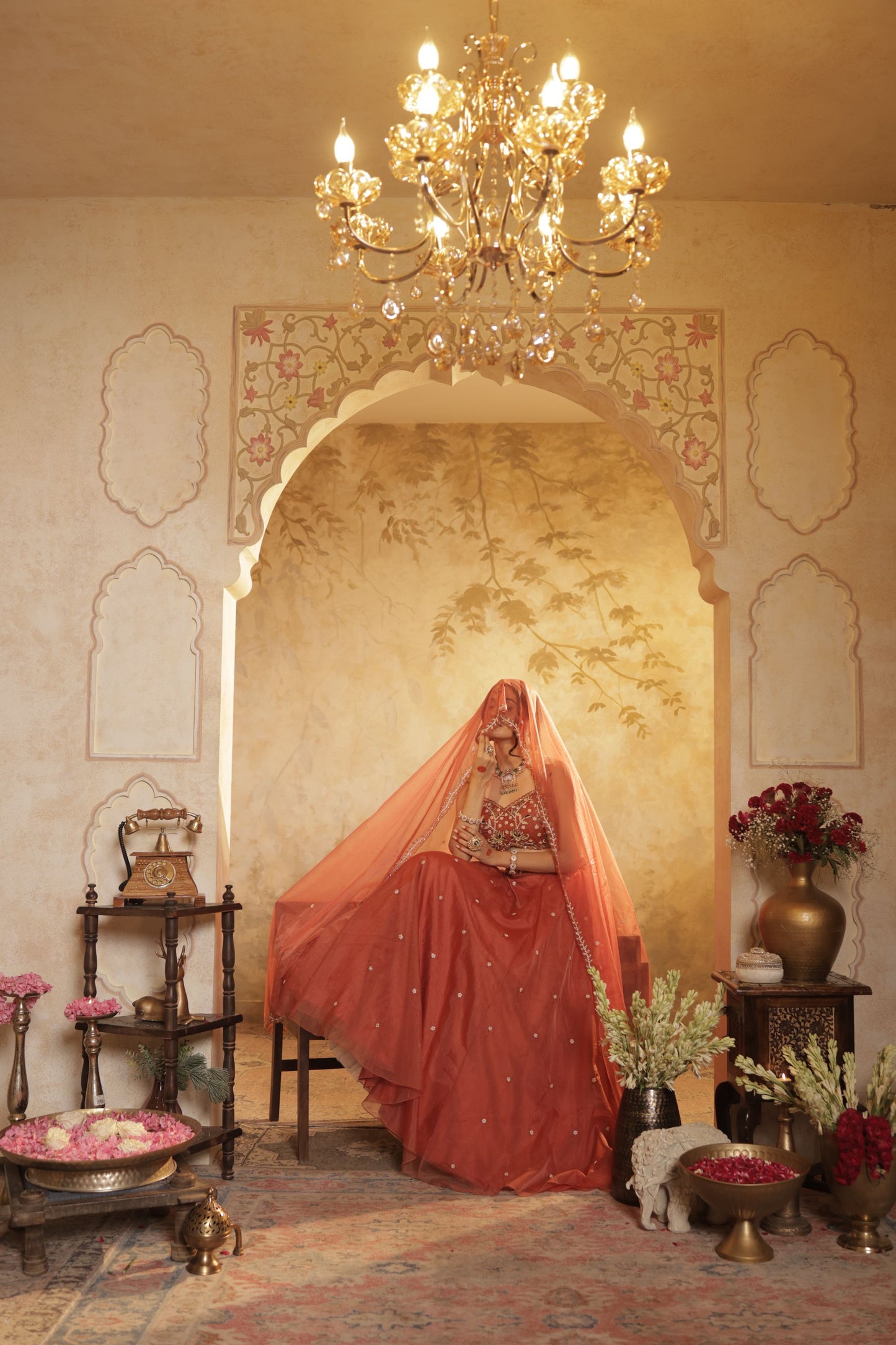 Burnt Orange Lehenga Set