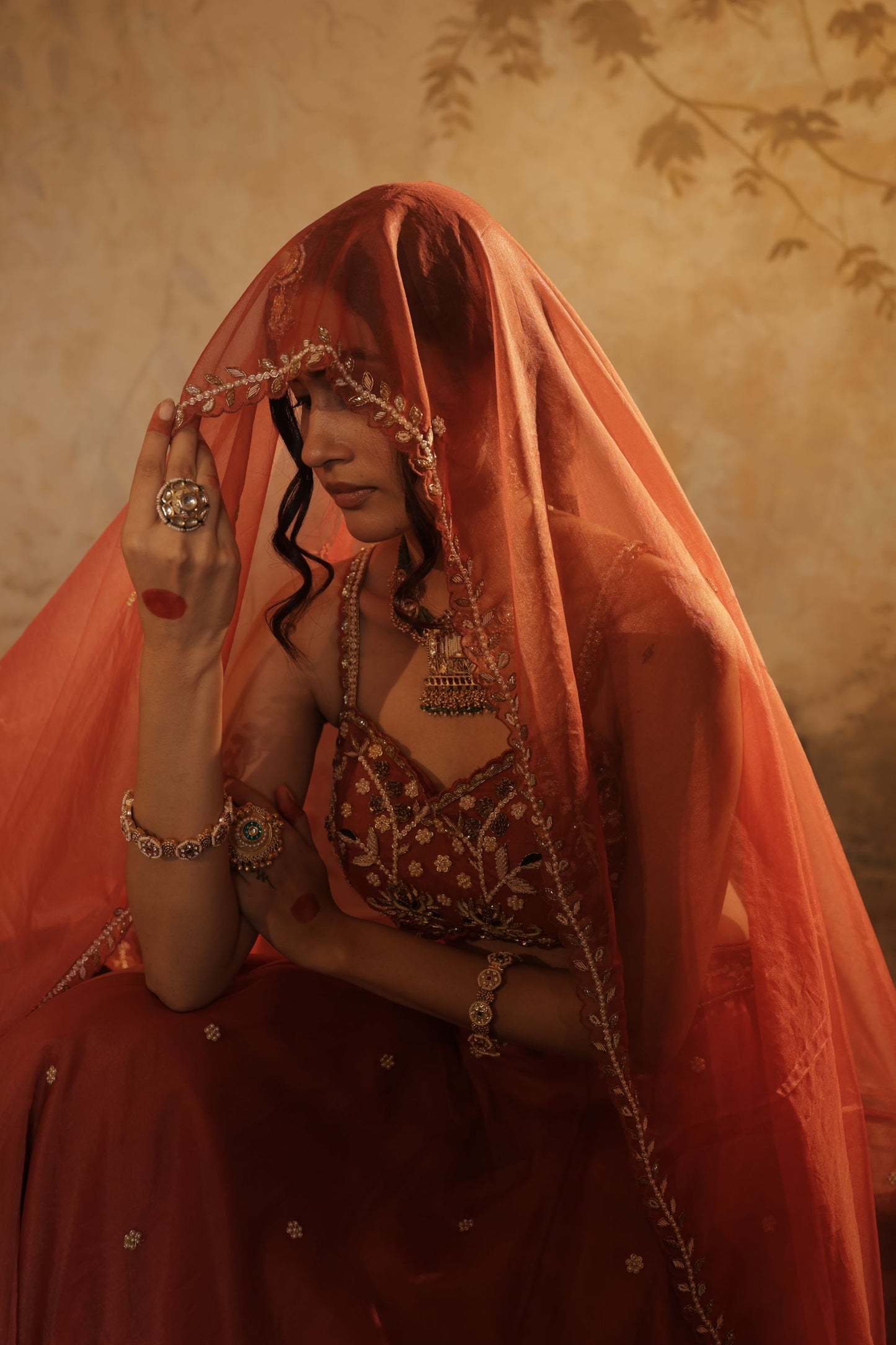 Burnt Orange Lehenga Set