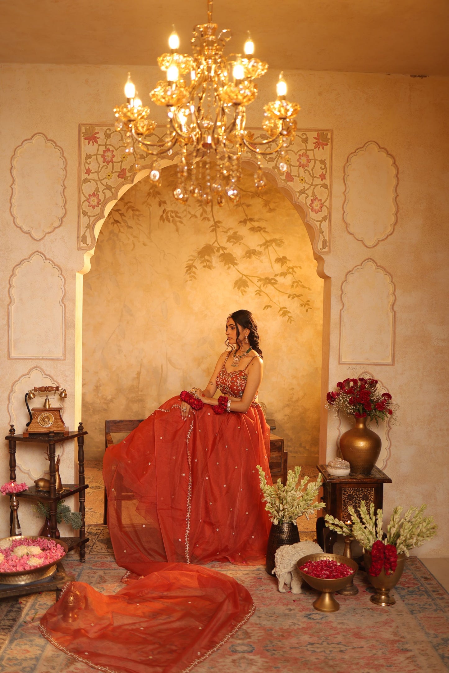 Burnt Orange Lehenga Set