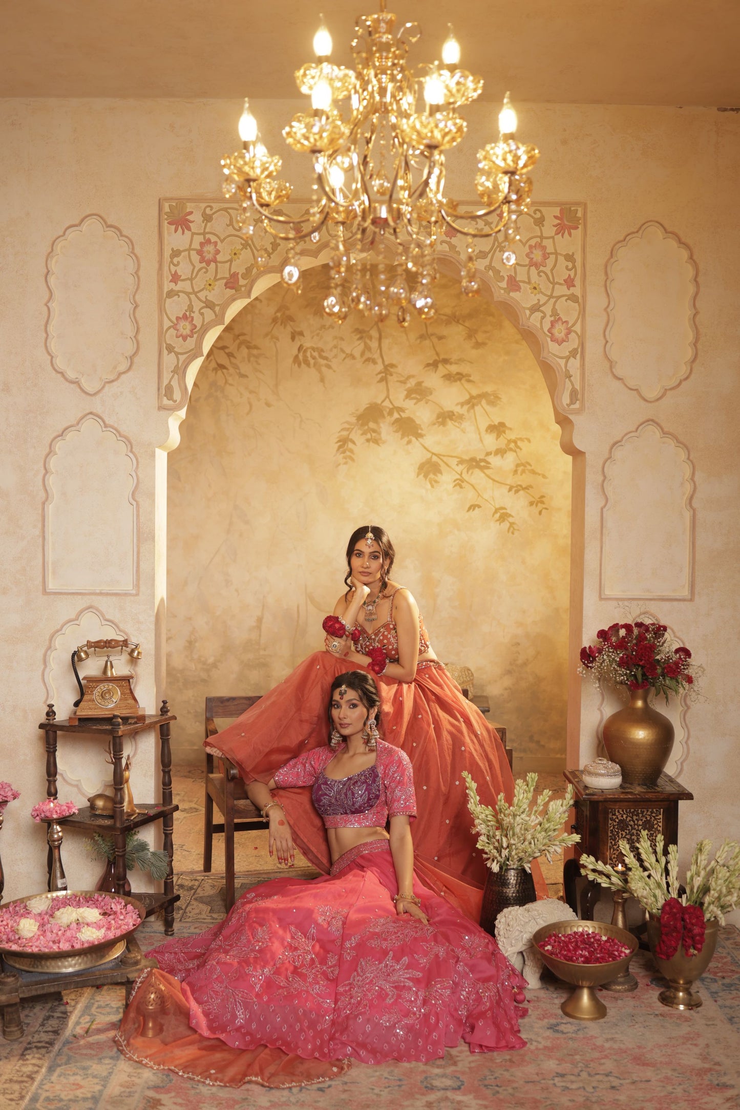 Pink Toned Embroidered Lehenga Set