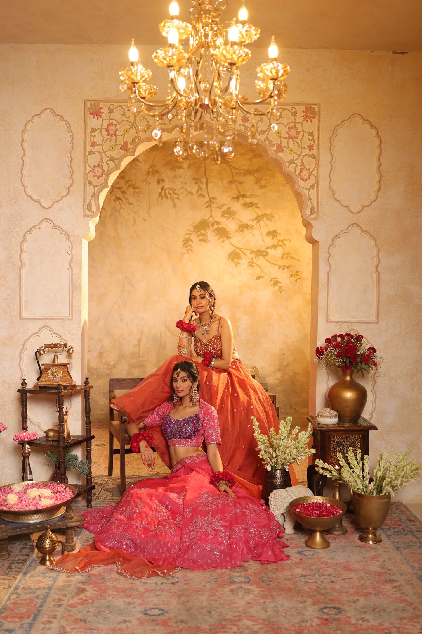 Pink Toned Embroidered Lehenga Set