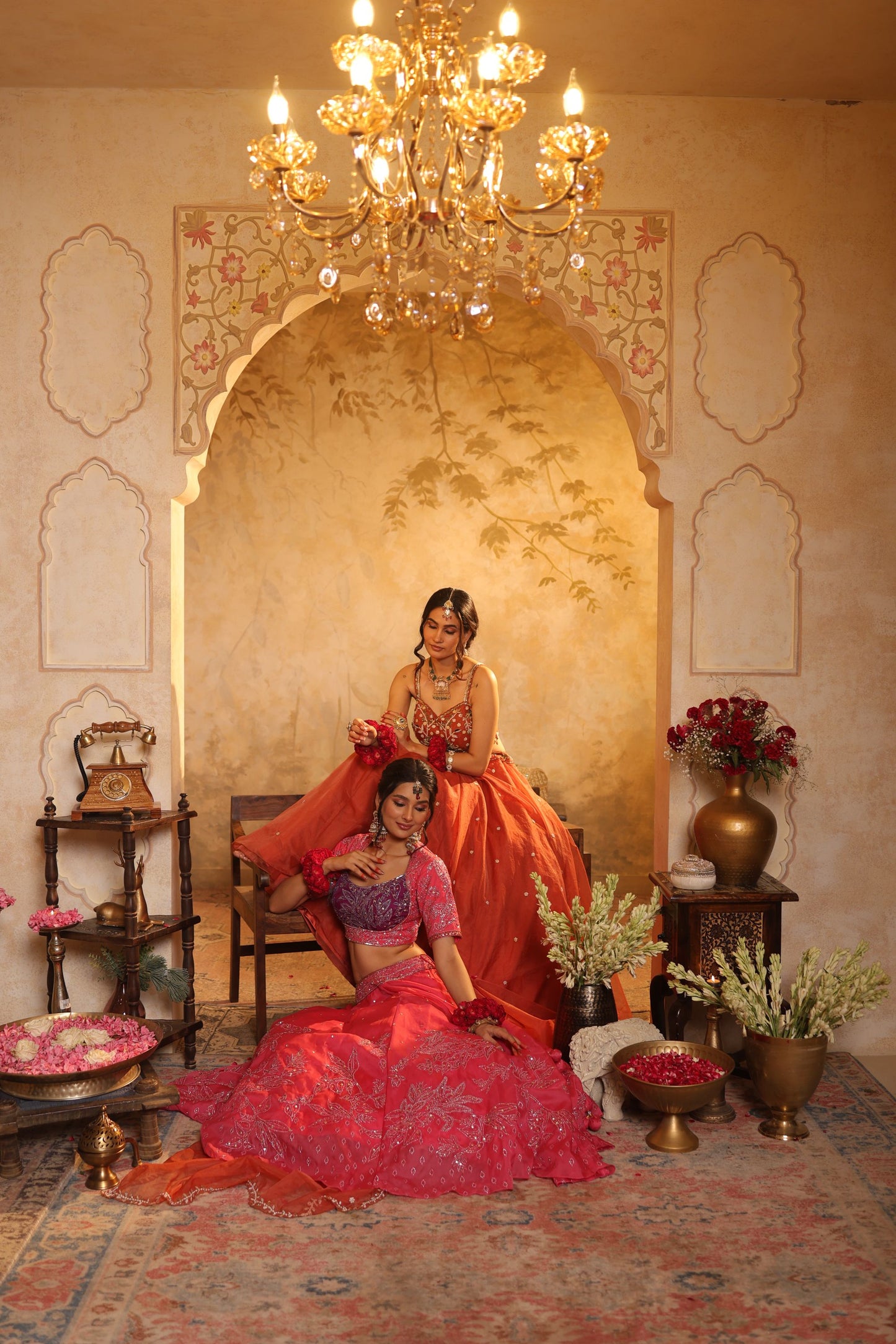 Pink Toned Embroidered Lehenga Set