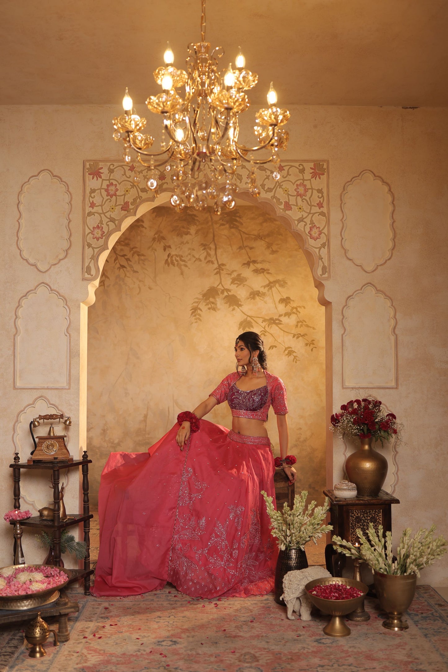 Pink Toned Embroidered Lehenga Set
