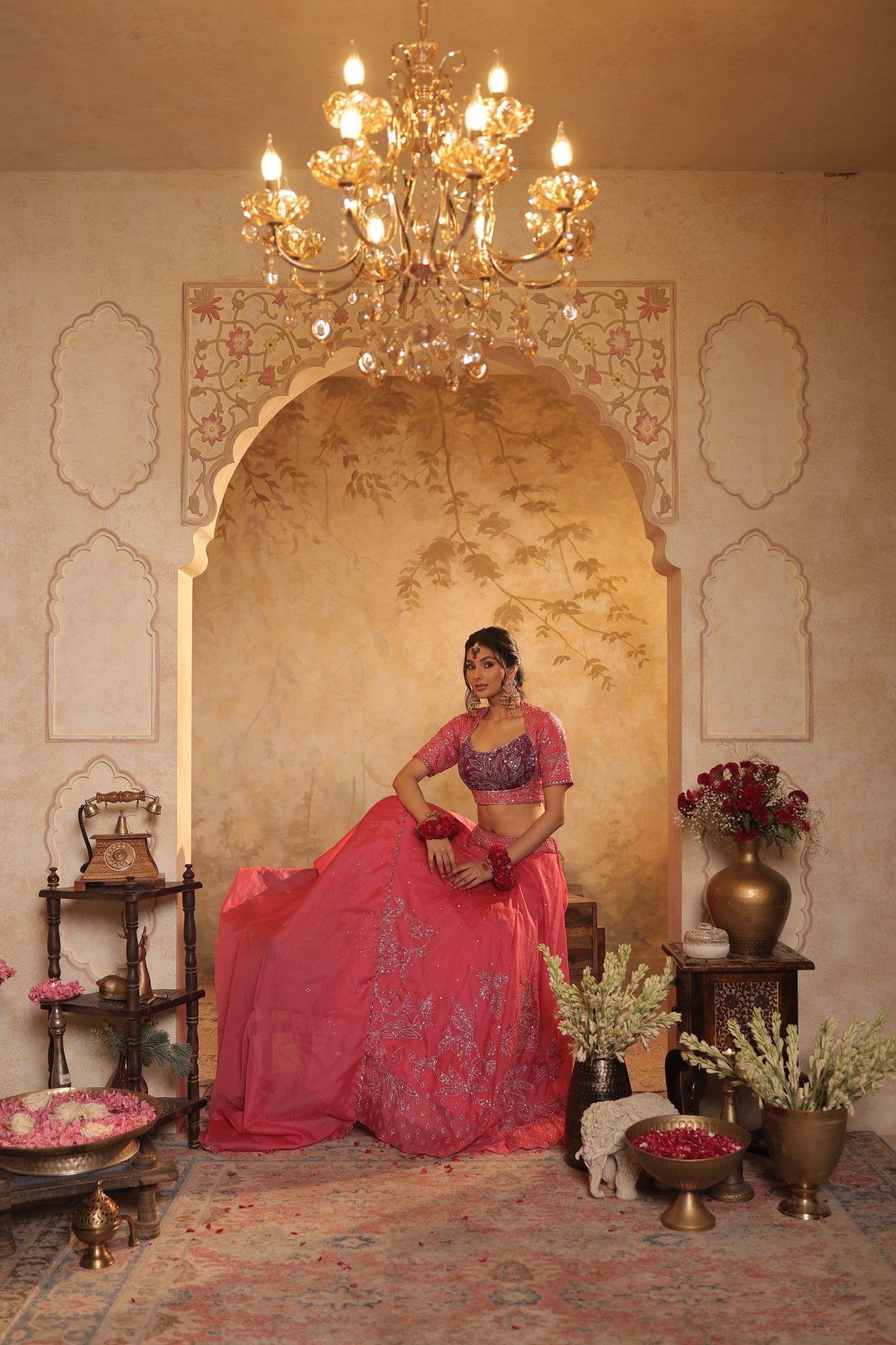 Pink Toned Embroidered Lehenga Set
