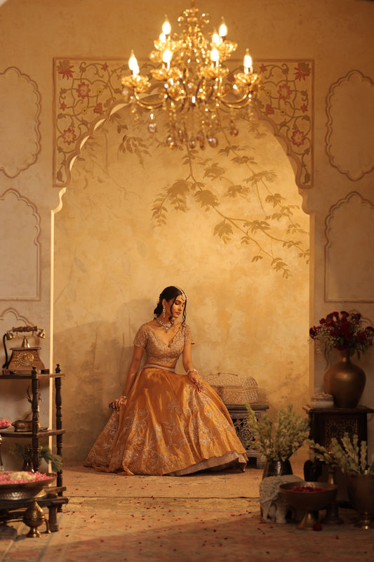 Warm Golden Mustard Color Lehenga
