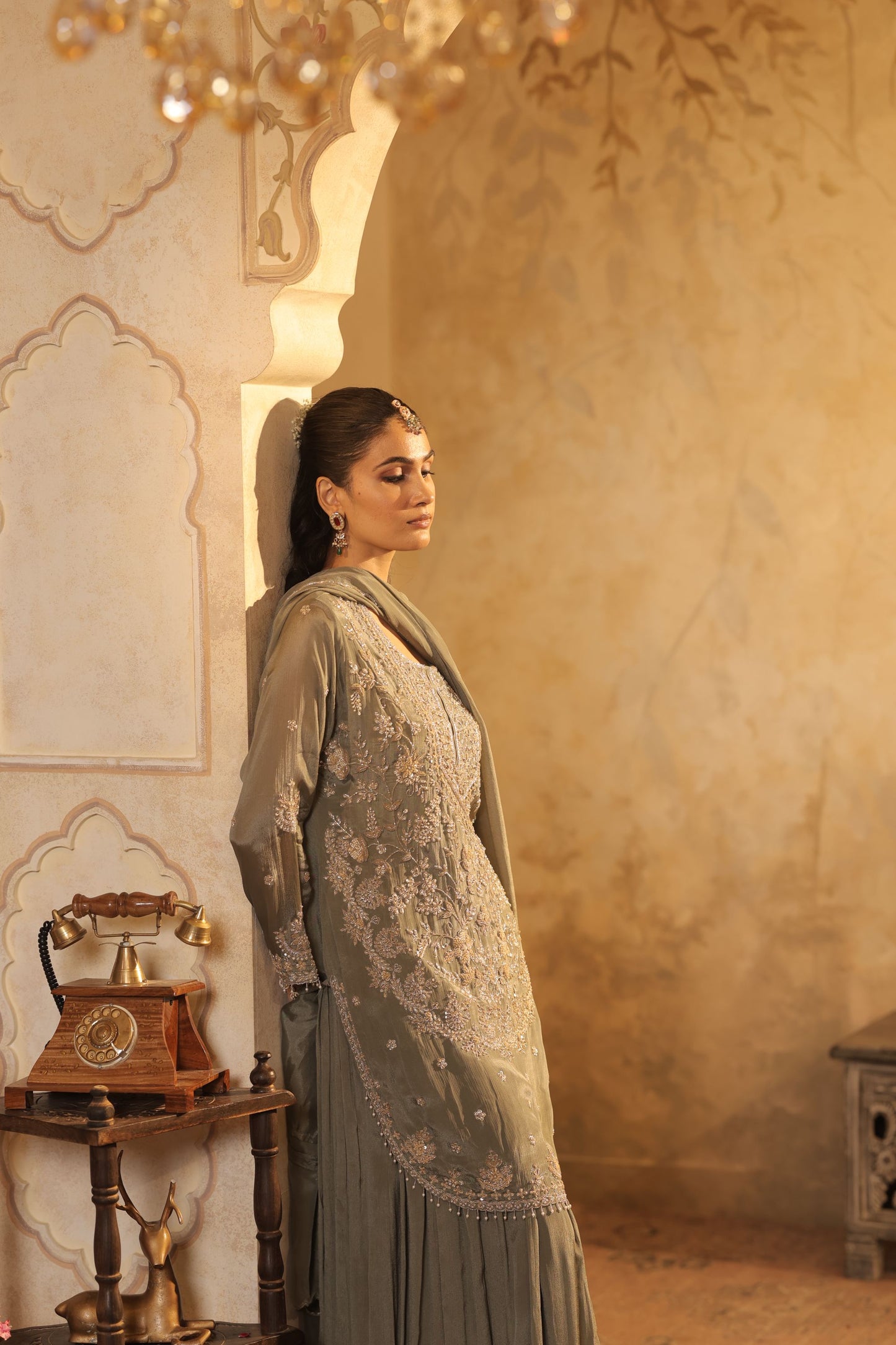 Sage Green Sharara Kurti Set