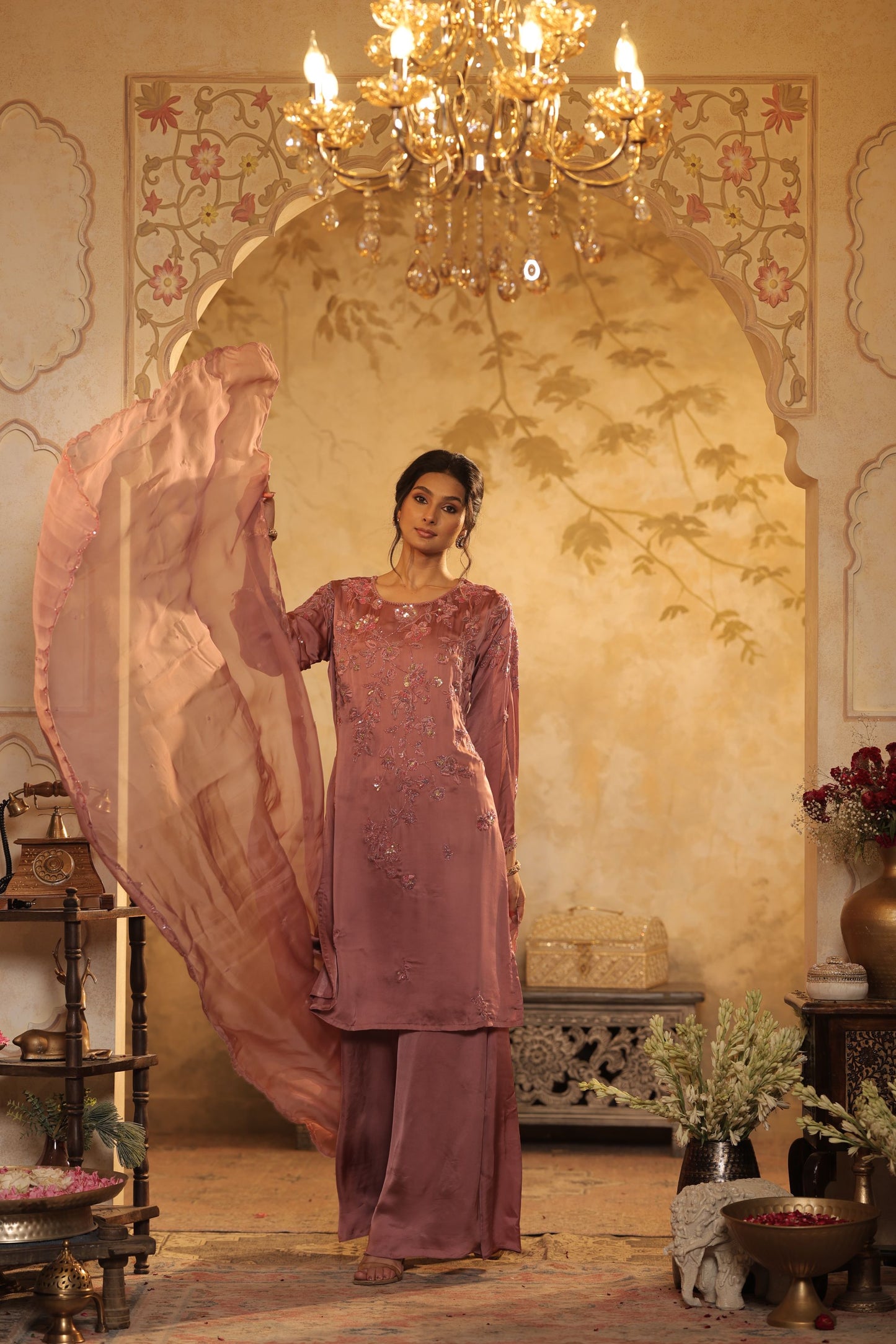 Blush Thread Embroidered Suit Set