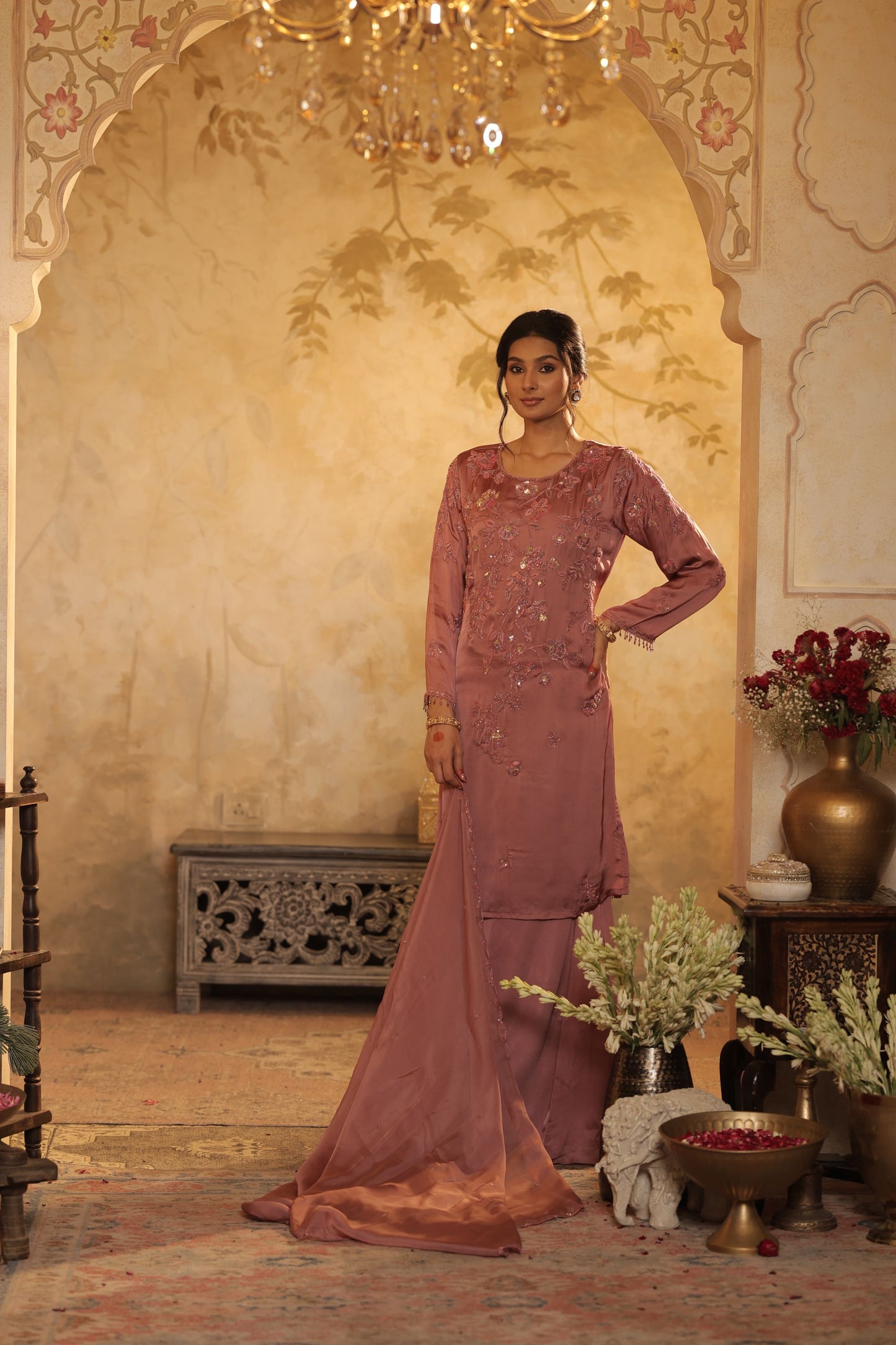 Blush Thread Embroidered Suit Set
