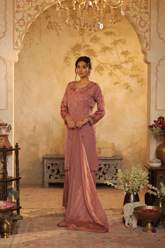 Blush Thread Embroidered Suit Set