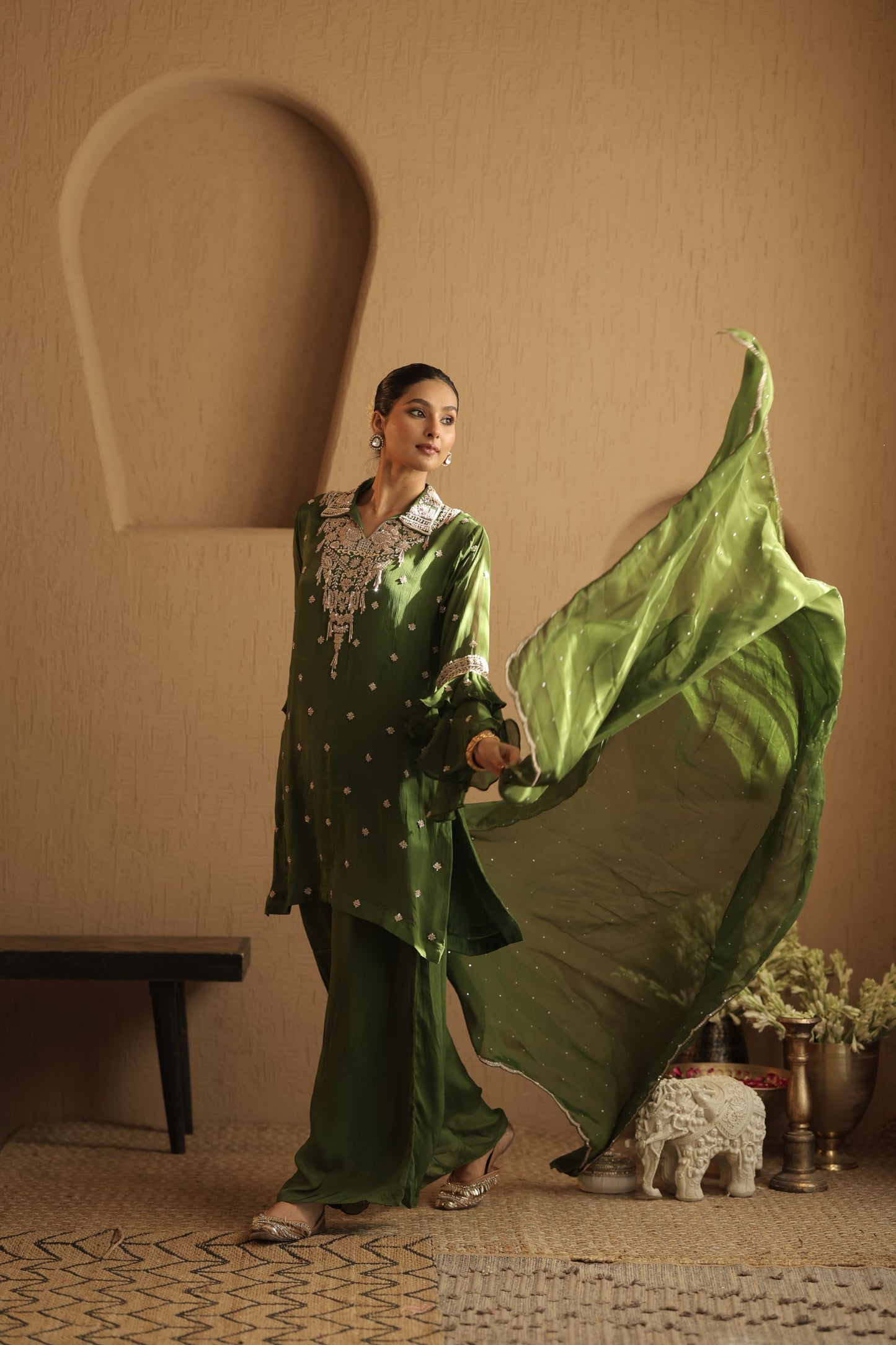 Green Patiala Salwar Suit Set