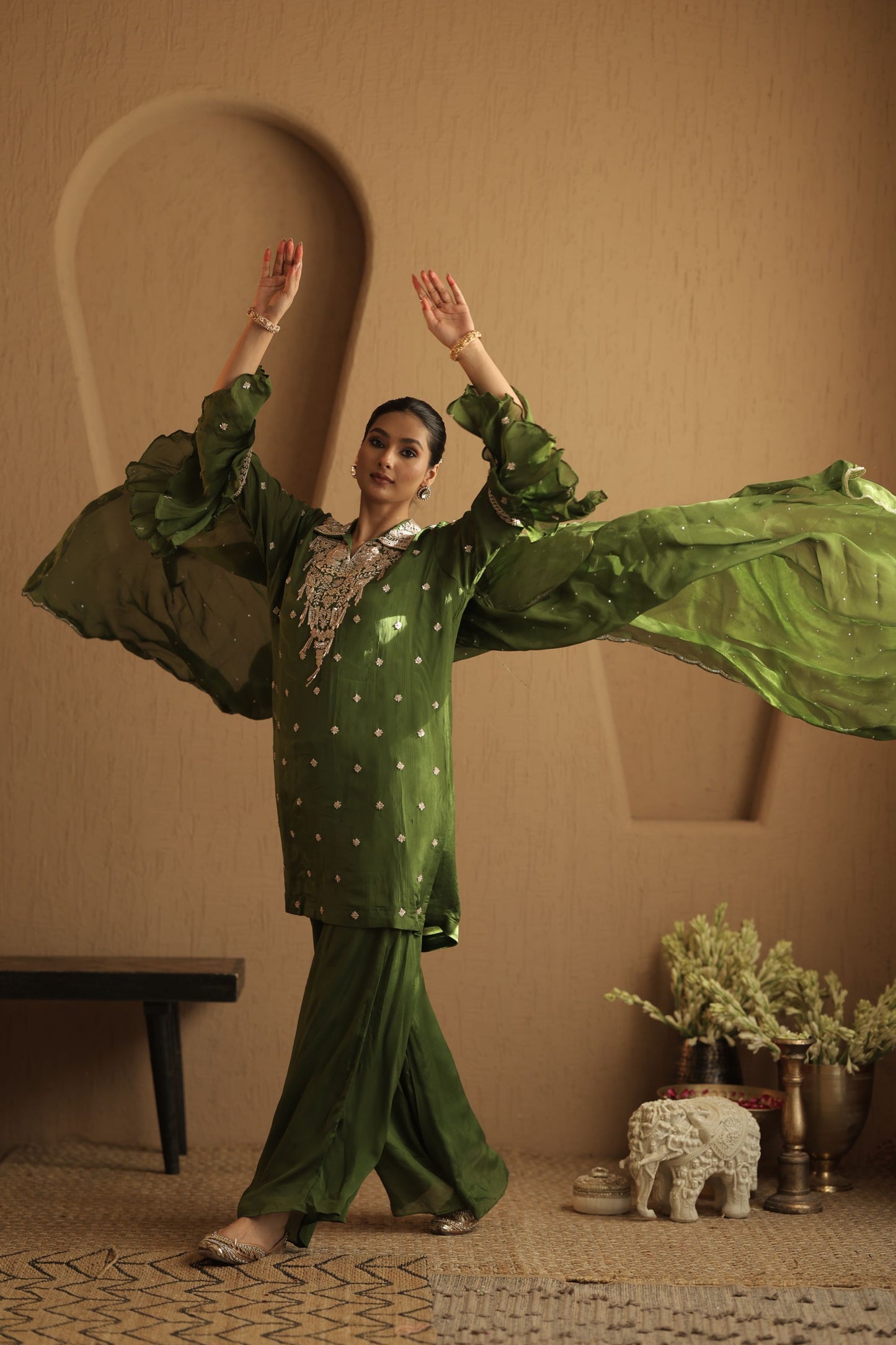 Green Patiala Salwar Suit Set