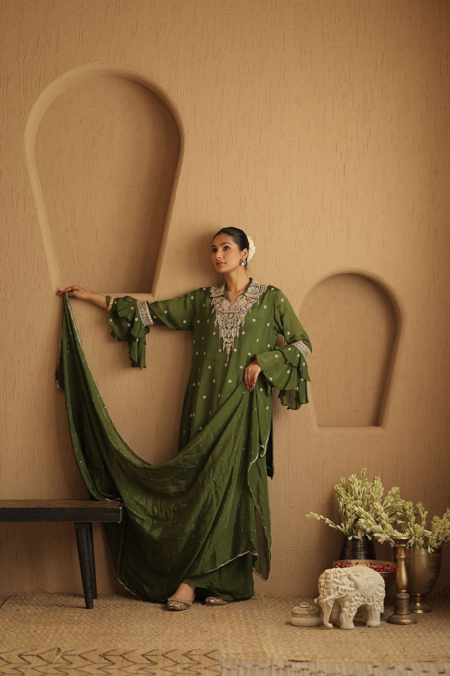 Green Patiala Salwar Suit Set